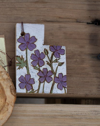 Sticky Purple Geranium Utah Ornament