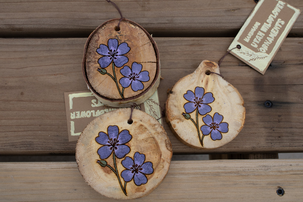 Sticky Purple Geranium Ornament