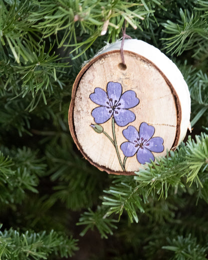 Sticky Purple Geranium Ornament